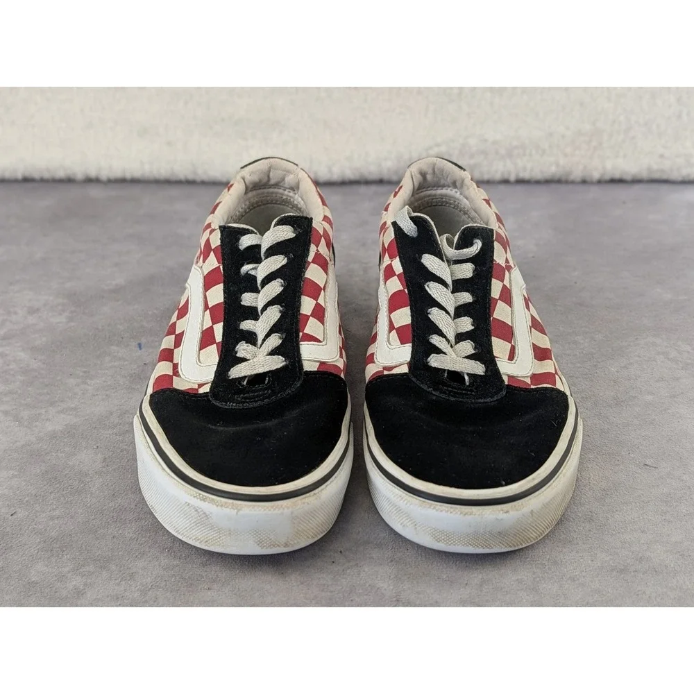 Vans Ward Low Top Checkerboard Sneakers Red Black White Women 7.5 500714